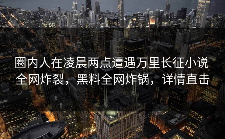 圈内人在凌晨两点遭遇万里长征小说 全网炸裂，黑料全网炸锅，详情直击