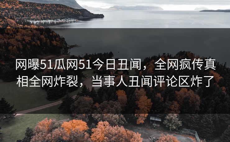 网曝51瓜网51今日丑闻，全网疯传真相全网炸裂，当事人丑闻评论区炸了